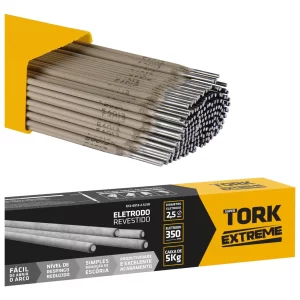 Vareta Eletrodo Revestido Solda E6013 2,5mm Caixa 5kg Tork Punta Cinza-escuro