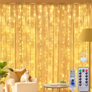 3*3m Cortina De Luz 300 Pisca Pisca Led Decoração De Natal