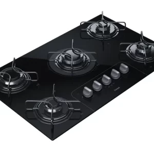 Cooktop 5 Bocas a Gás GLP Consul Vidro Temperado - Preto Acendimento Automático Facilite CD075AE
