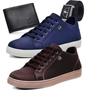 Kit 2 Sapatênis Masculino Casual Polo Fran Tênis + Carteira + Cinto London