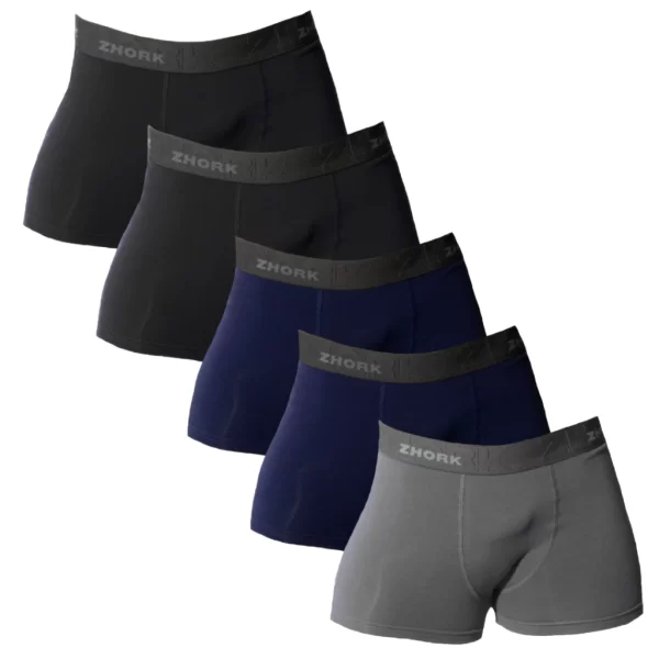 Kit 5 Cuecas Boxer Box Em Microfibra Adulto