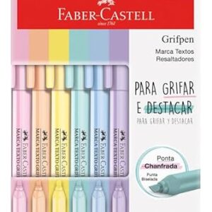 tem teu produto Faber-Castell Grifpen - Caneta Marca Texto, Tons Pastel, 6 Cores