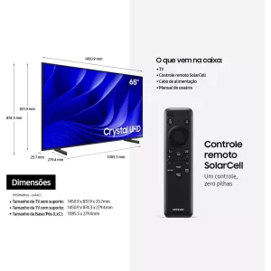 Smart TV 65'' Crystal 65DU8000 UHD 4K 2024 Samsung Cinza Titan