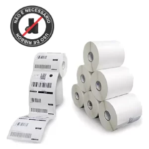 10 Rolos Com 200 Etiquetas 10x15 100x150 Térmica Serrilha Cor Branco
